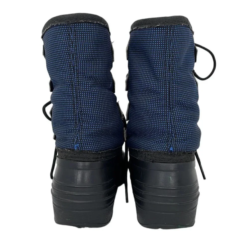 Sorel Snow Boot Lace Up Shoe Blue Black Size 6